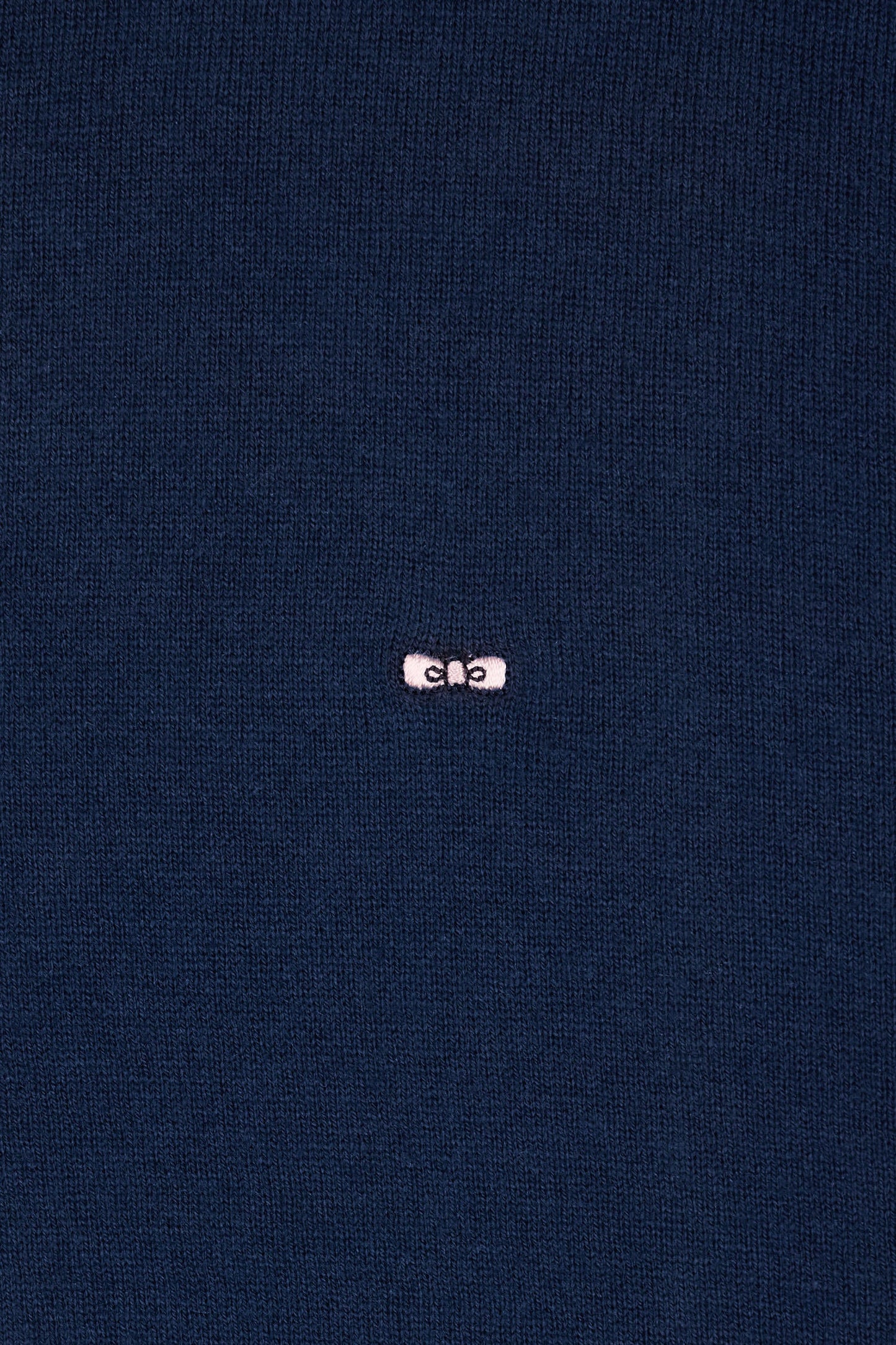 Pull col polo en coton et soie mélangés marine coupe droite