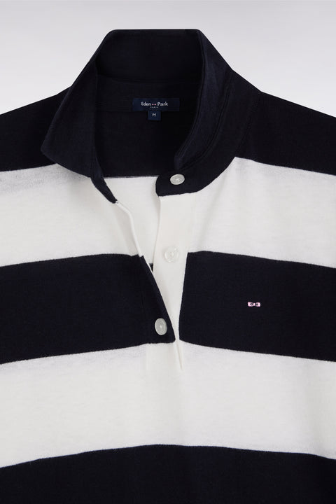 Pull cerclé à col maillot en coton biologique et cachemire marine coupe décontractée - Image 2