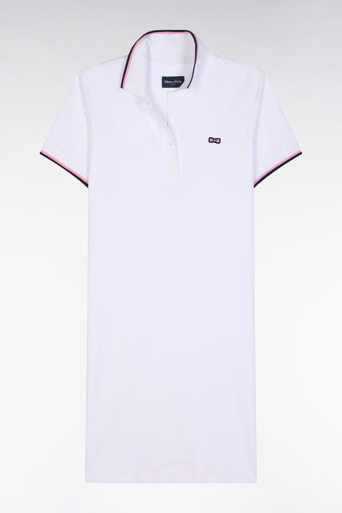 Robe maillot en coton blanc à détails tricolores - Image 2