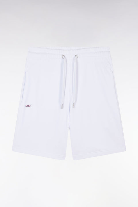 Short en molleton coton blanc coupe droite - Image 2