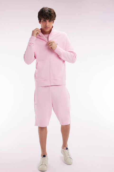Short en molleton coton rose coupe droite - Image 3