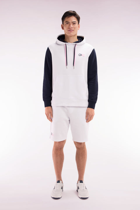 Short de jogging en molleton coton blanc coupe décontractée - Image 1