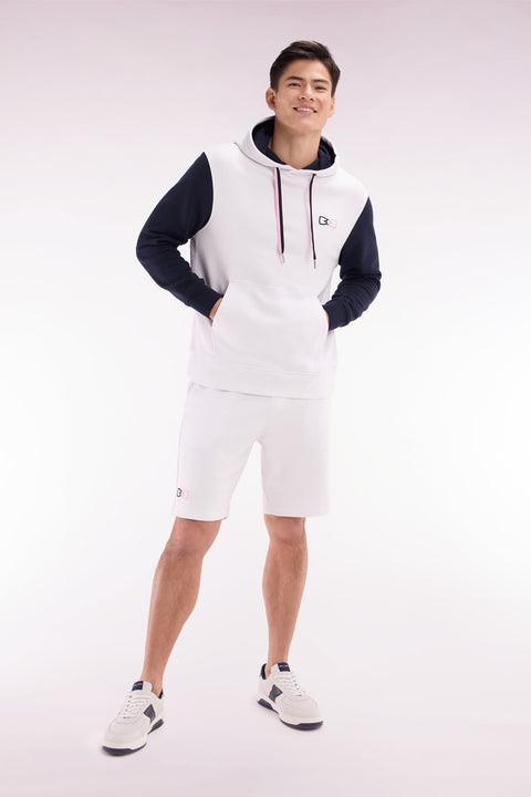 Short de jogging en molleton coton blanc coupe décontractée - Image 3