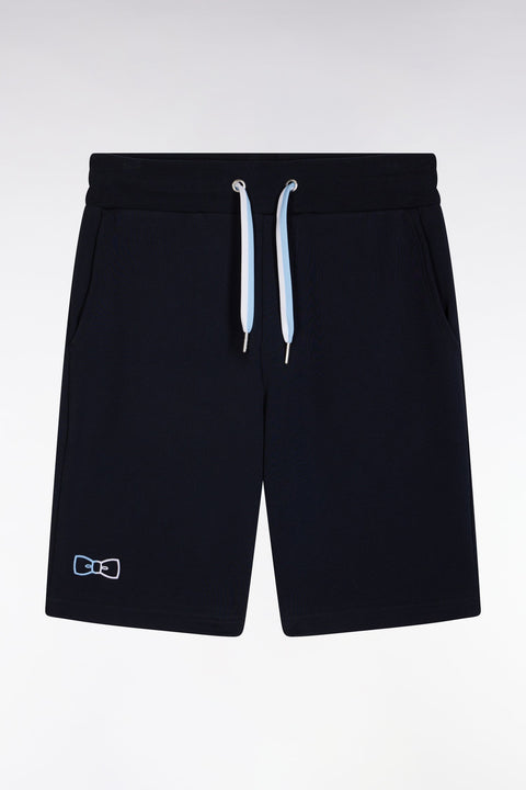 Short de jogging en molleton coton marine coupe décontractée - Image 2