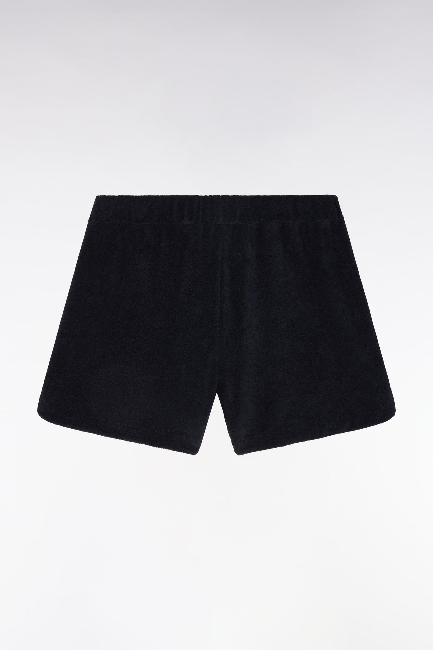 Short en molleton coton mélangé marine coupe droite