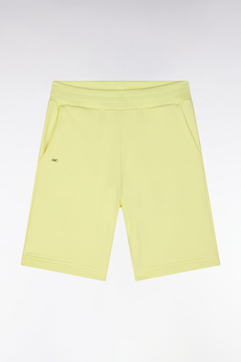 Short en molleton coton jaune coupe droite - Image 1