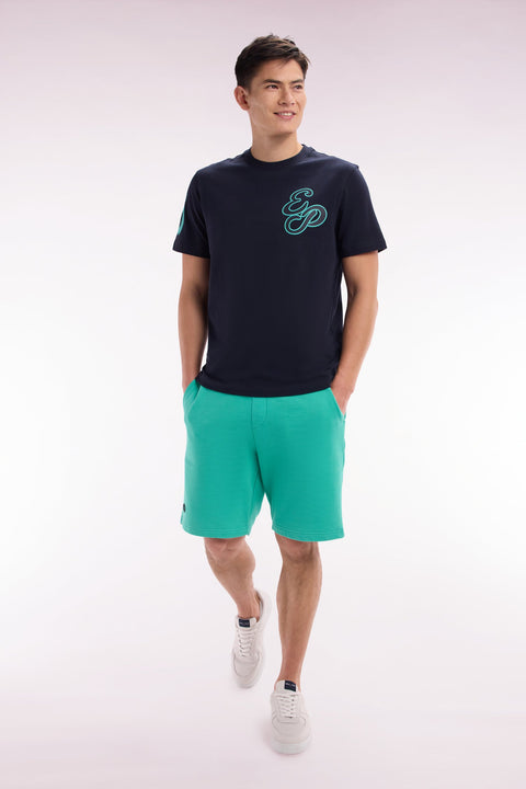 Short en molleton coton vert coupe décontractée - Image 1