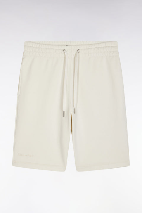 Short en molleton coton beige coupe décontractée - Image 2
