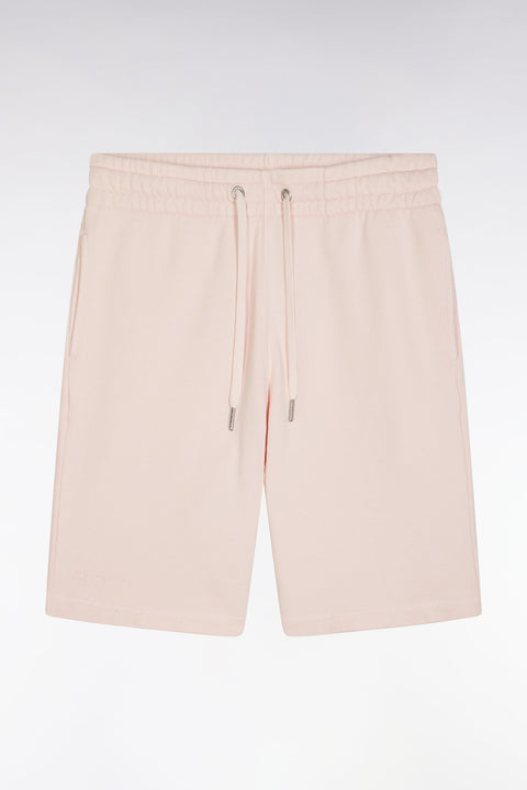 Short en molleton coton rose pâle coupe décontractée - Image 2