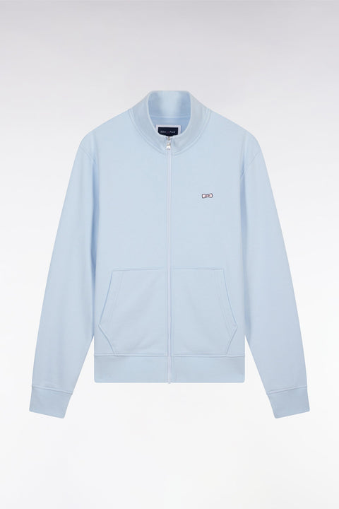 Sweatshirt zippé en coton ciel coupe droite - Image 2