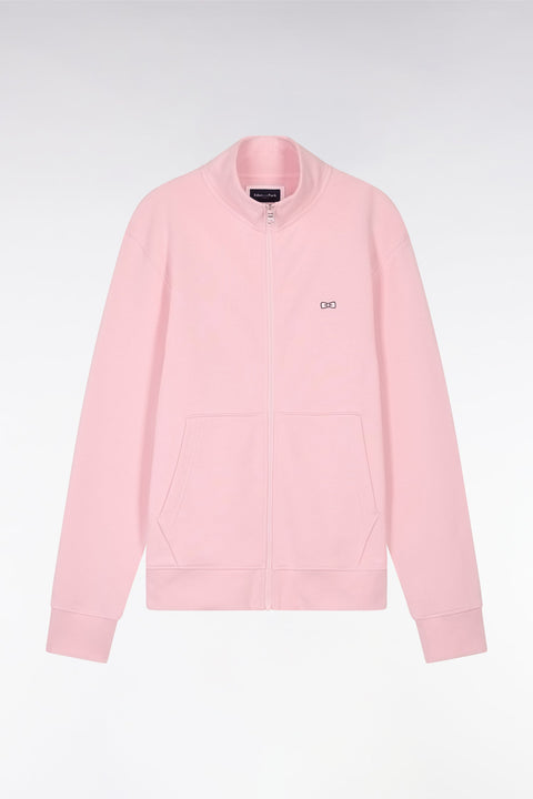 Sweatshirt zippé en coton rose coupe droite - Image 2