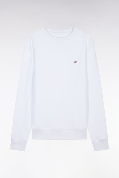 Sweatshirt en molleton coton blanc coupe droite et col rond - Image 2