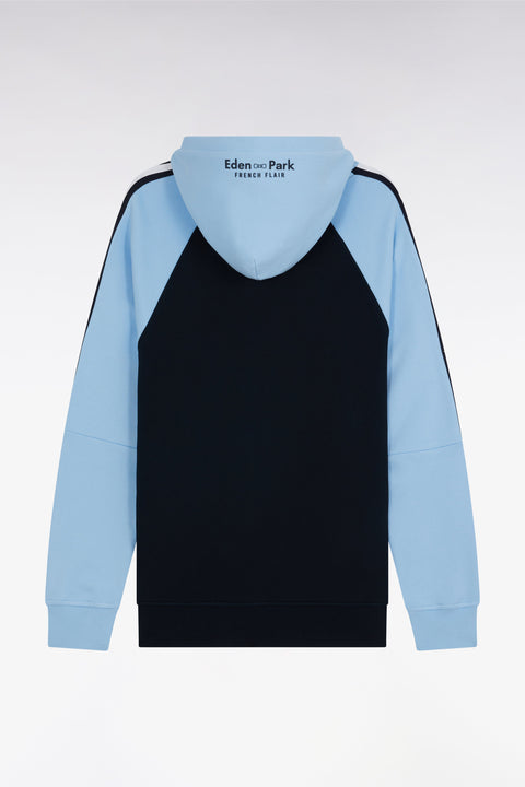 Sweatshirt à capuche en coton marine et ciel coupe décontractée - Image 1