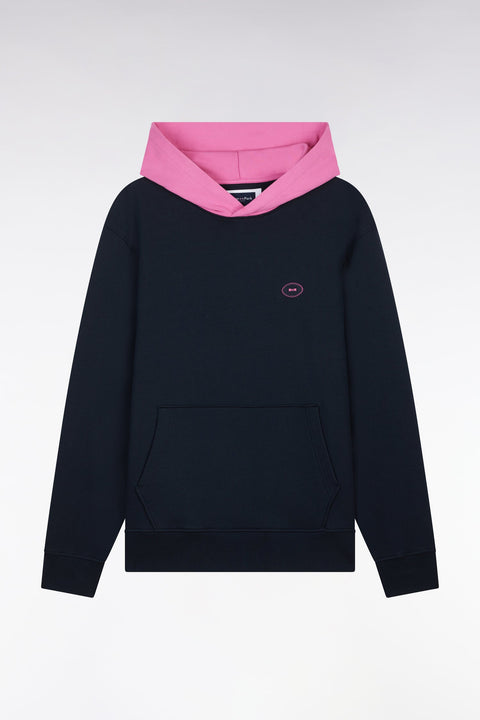 Sweatshirt en molleton coton bicolore rose coupe décontractée - Image 2