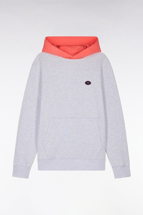 Sweatshirt en molleton coton bicolore corail coupe décontractée - Image 2