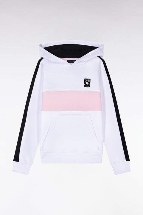 Sweatshirt à capuche Nouvelle Zélande en coton blanc coupe droite - Image 1