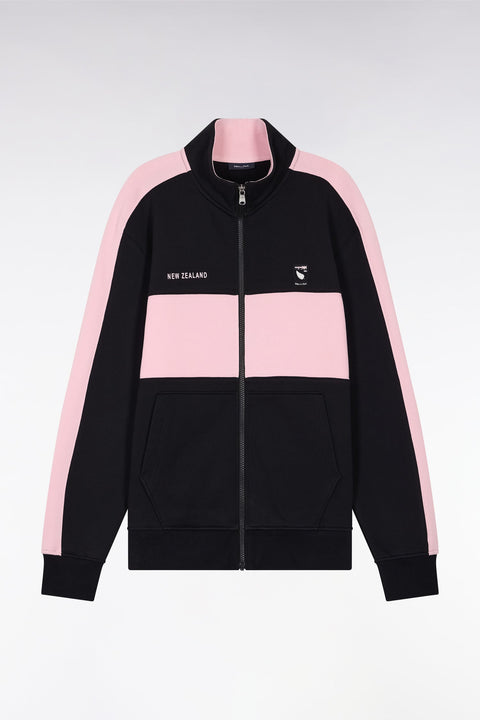 Sweatshirt New Zealand en molleton coton noir et rose coupe décontractée - Image 2