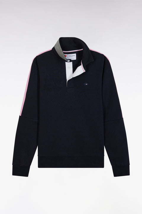 Sweatshirt à col maillot en coton marine XV de France coupe droite - Image 2