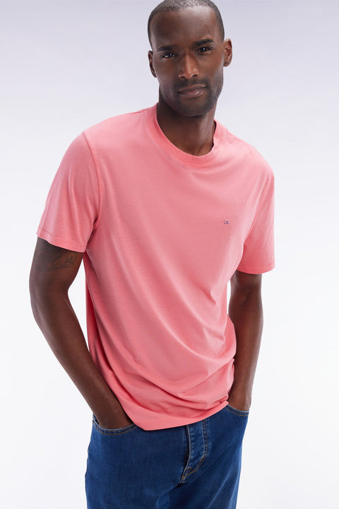 T-shirt manches courtes rose saumon coupe droite - Image 3