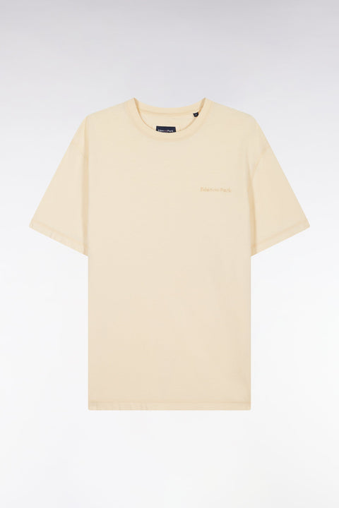 T-shirt en jersey de coton ocre surteint coupe décontractée - Image 2