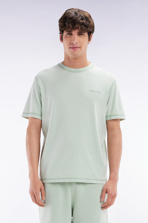 T-shirt en jersey de coton vert surteint coupe décontractée - Image 1