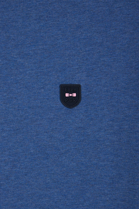 T-shirt en coton stretch bleu foncé coupe ajustée - Image 2