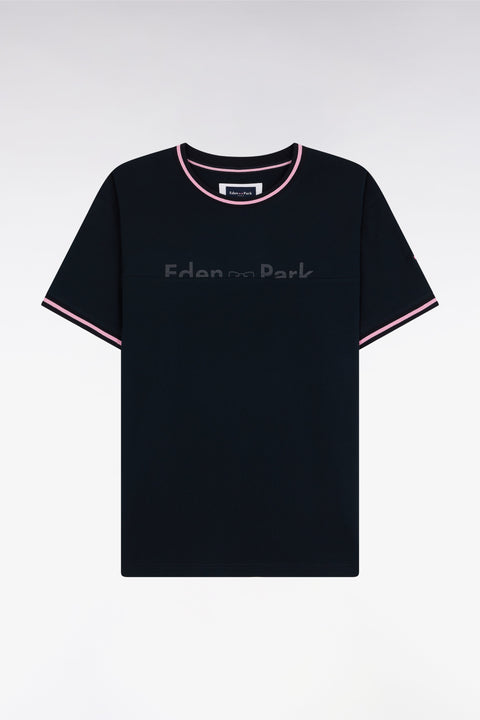 T-shirt marine sérigraphie Eden Park coupe décontractée - Image 1