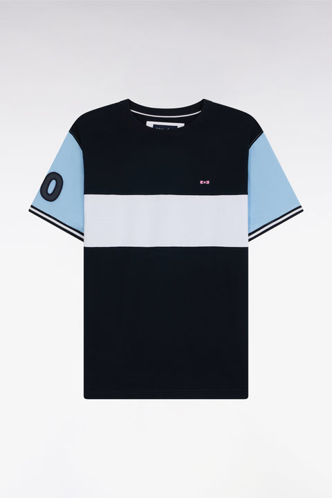 T-shirt en coton marine et ciel coupe décontractée - Image 1