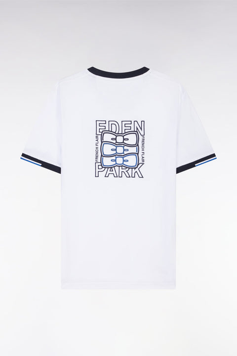 T-shirt en coton blanc broderie dos coupe droite - Image 2