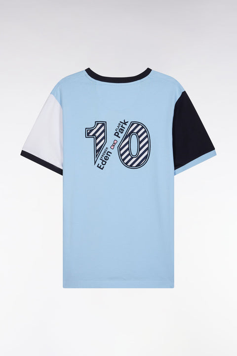 T-shirt colorblock en coton ciel broderie 10 coupe droite - Image 2