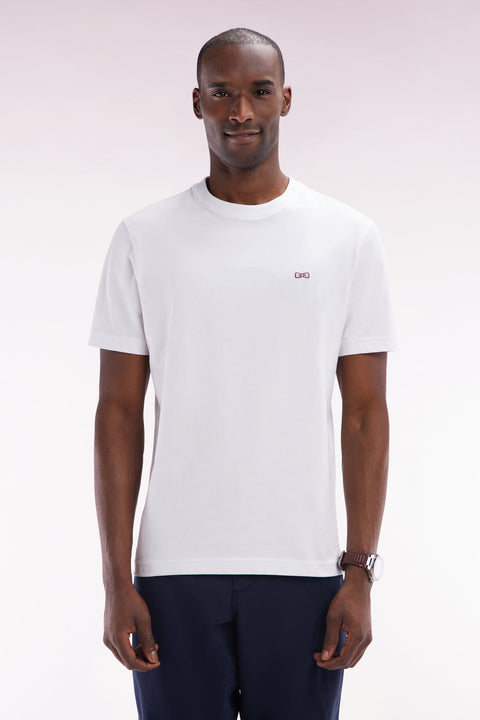 T-shirt en coton blanc sérigraphié coupe droite - Image 1