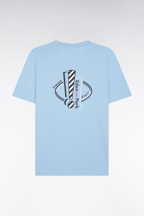 T-shirt en coton ciel sérigraphié coupe droite - Image 2