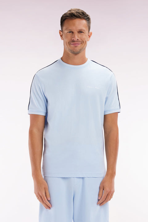 T-shirt en coton ciel coupe décontractée - Image 1