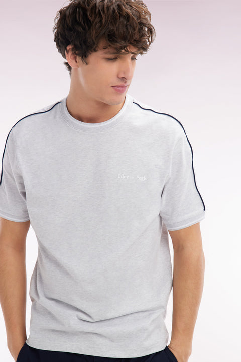 T-shirt en coton gris coupe décontractée - Image 3