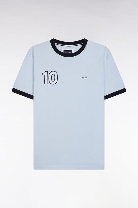 T-shirt en coton ciel broderie 10 coupe décontractée - Image 2
