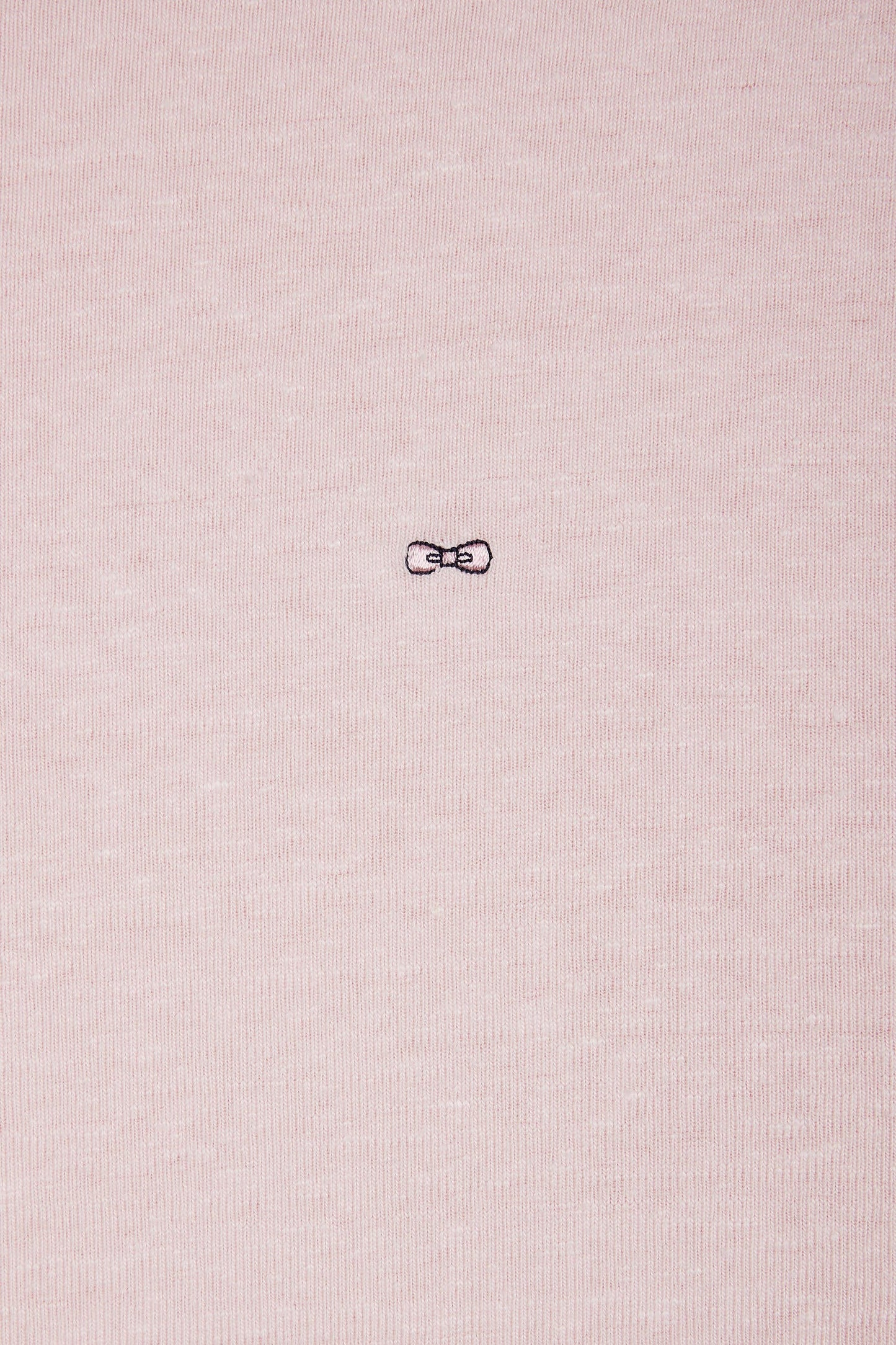 T-shirt uni en lin stretch rose coupe droite