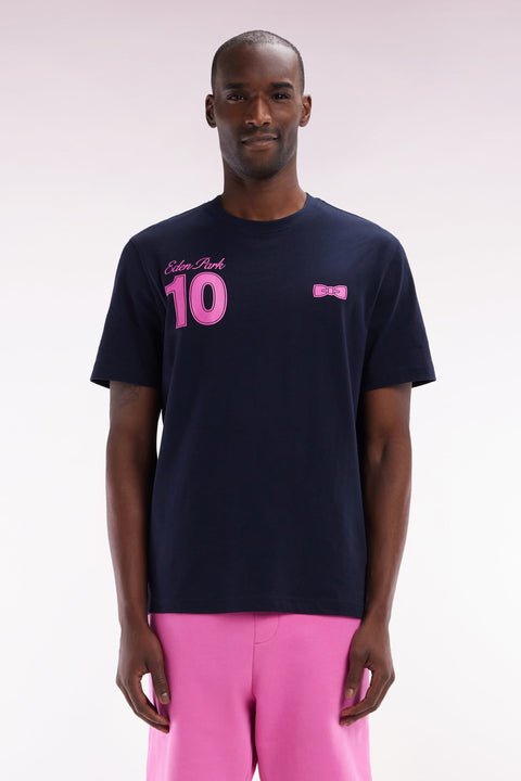 T-shirt 10 en coton marine et rose coupe décontractée - Image 1