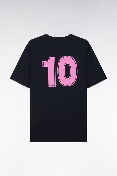 T-shirt 10 en coton marine et rose coupe décontractée - Image 2