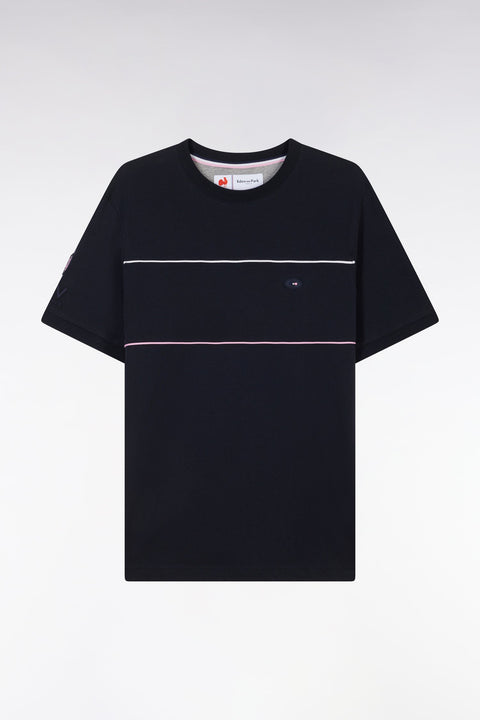T-shirt XV de France en coton marine à passepoils coupe droite - Image 2