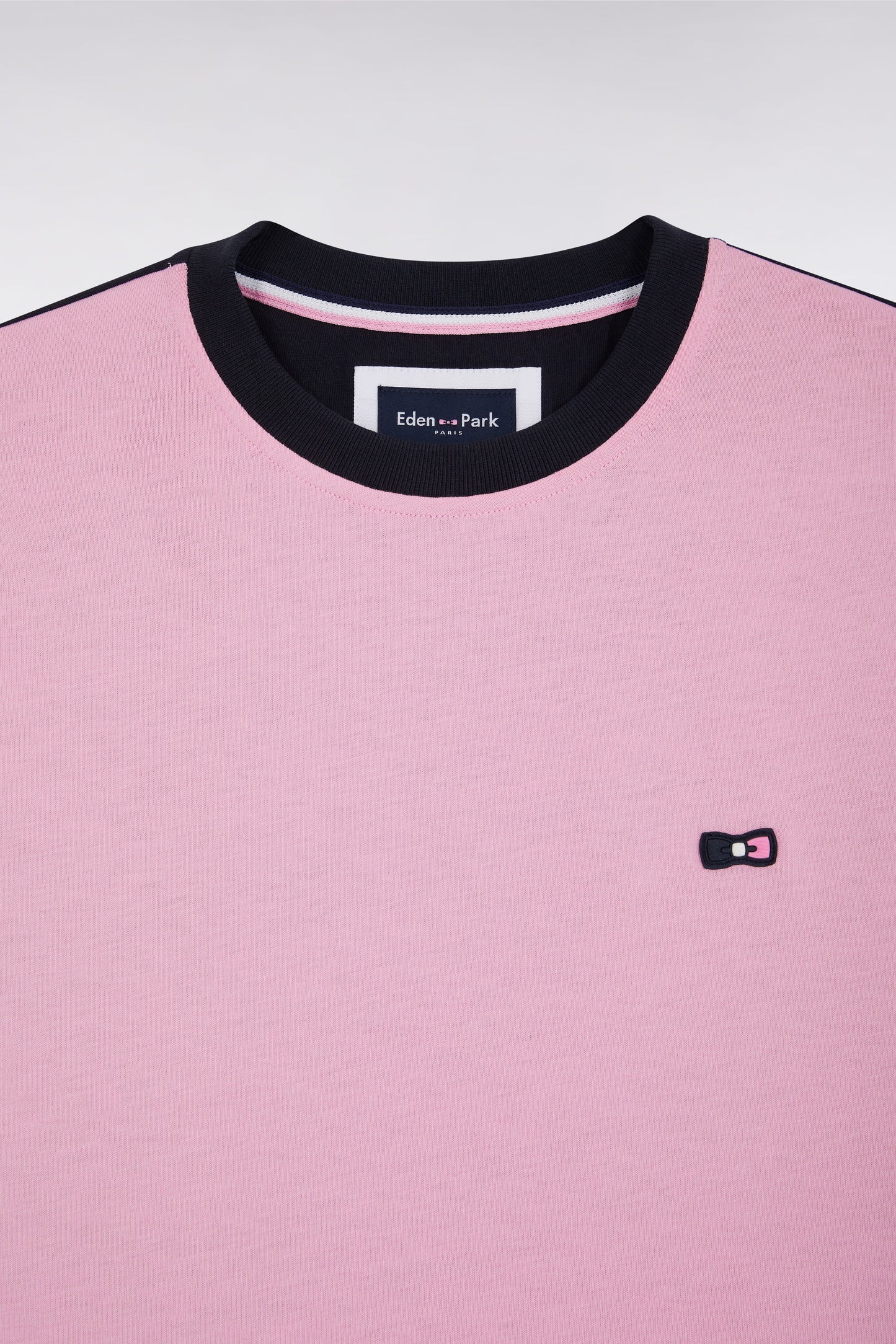 T-shirt à manches courtes en coton rose coupe droite