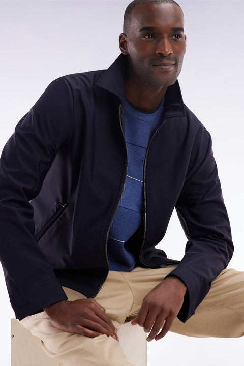 Blouson zippé technique bleu marine - Image 3