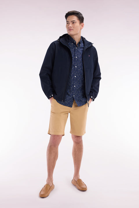 Blouson coupe-vent en nylon Soft Touch à capuche marine - Image 3