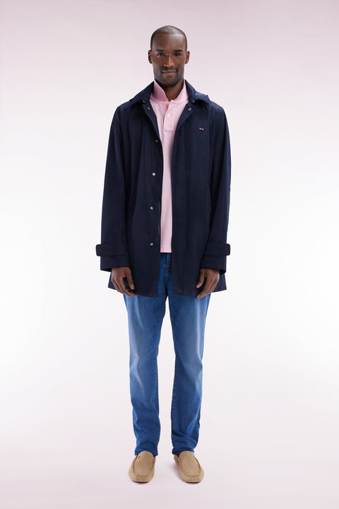 Imperméable à capuche bleu marine - Image 1