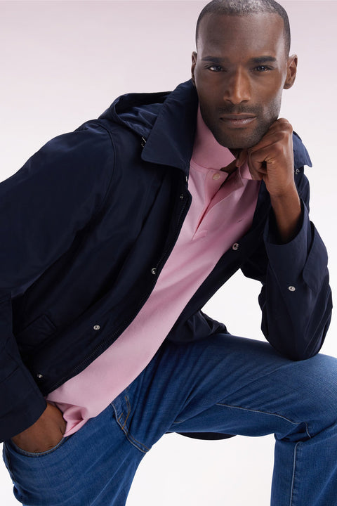 Imperméable à capuche bleu marine - Image 3