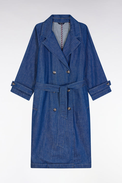 Trench-coat oversized en denim bleu - Image 2
