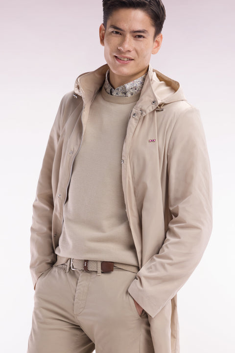 Parka à capuche intégrée beige - Image 3