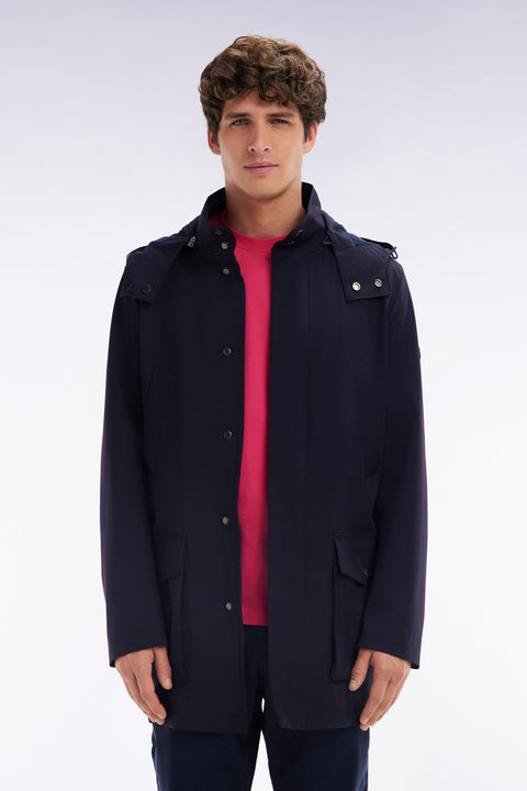 Parka à capuche bleu marine - Image 1