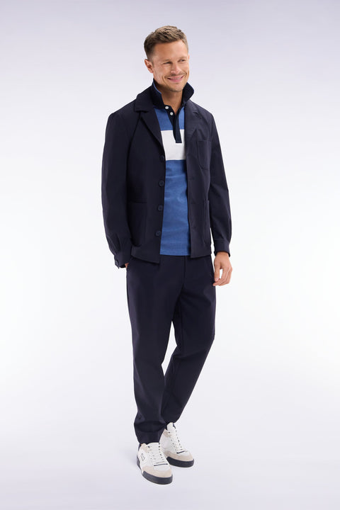 Veste surchemise à poches plaquées bleu marine - Image 3