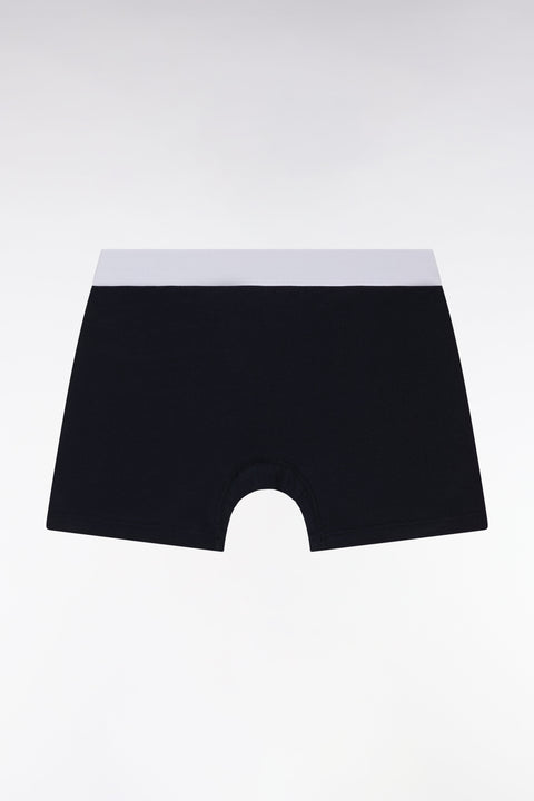 Boxer en jersey de coton stretch marine élastique taille blanc - Image 2