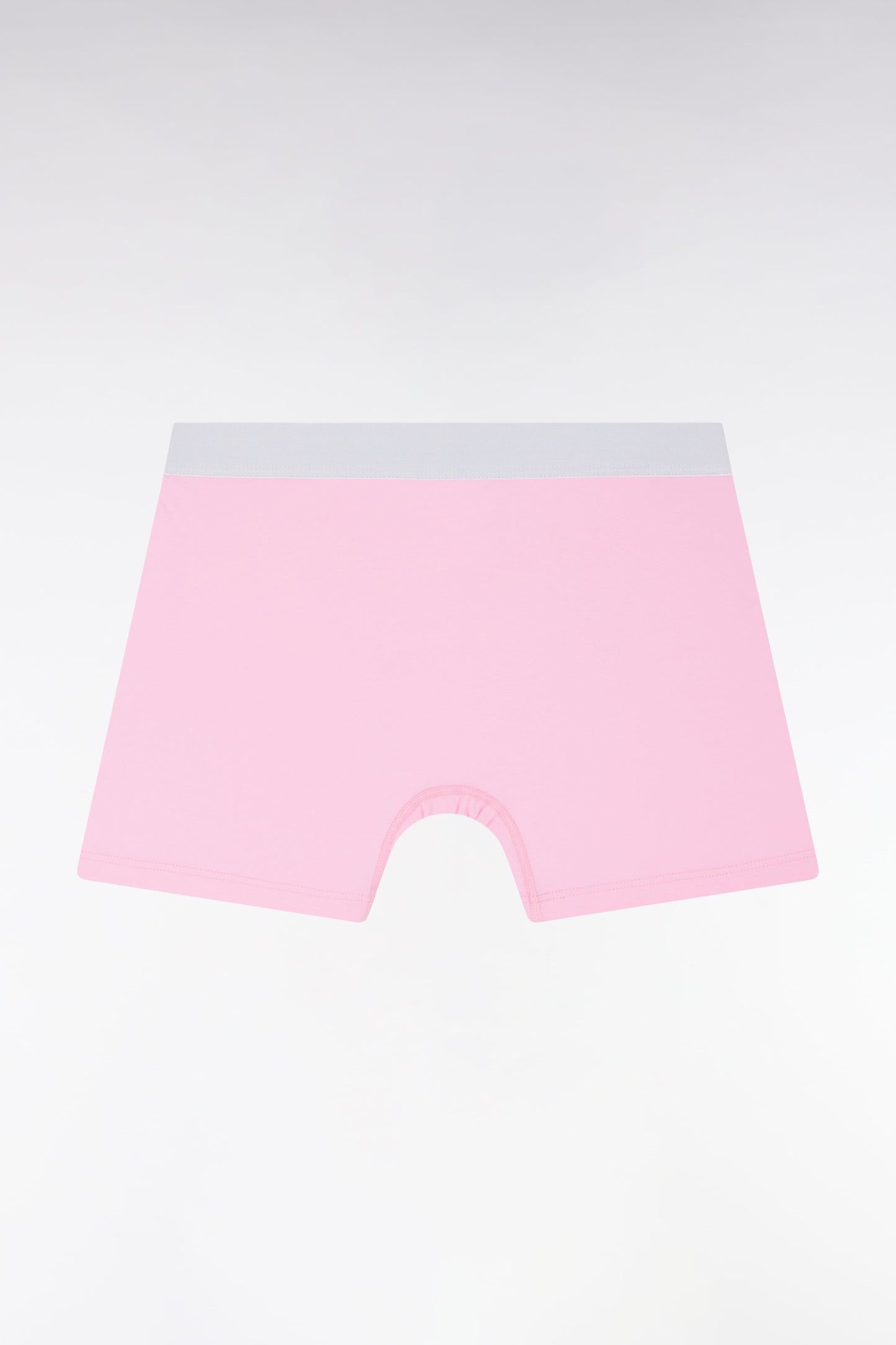 Boxer en jersey de coton stretch rose élastique taille blanc